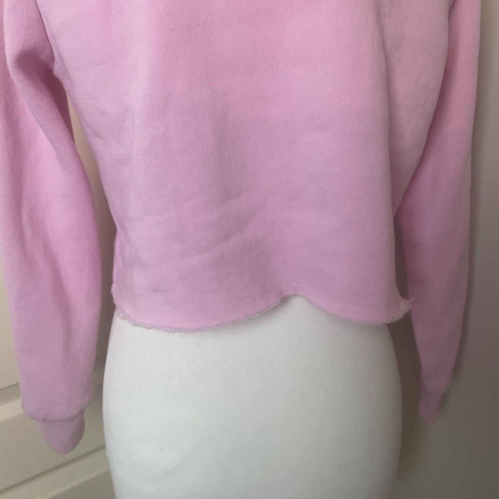 Hype Script Size 13 Years Crop Hoodie Girls OTH Hoody Hooded Top Tape Baby Pink - Picture 10 of 14